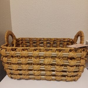 Woven Tan Storage Basket